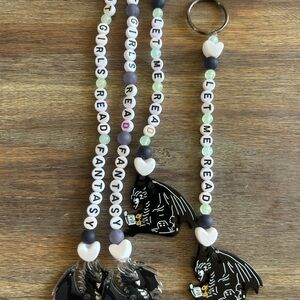 Black Dragon Beaded Keychain